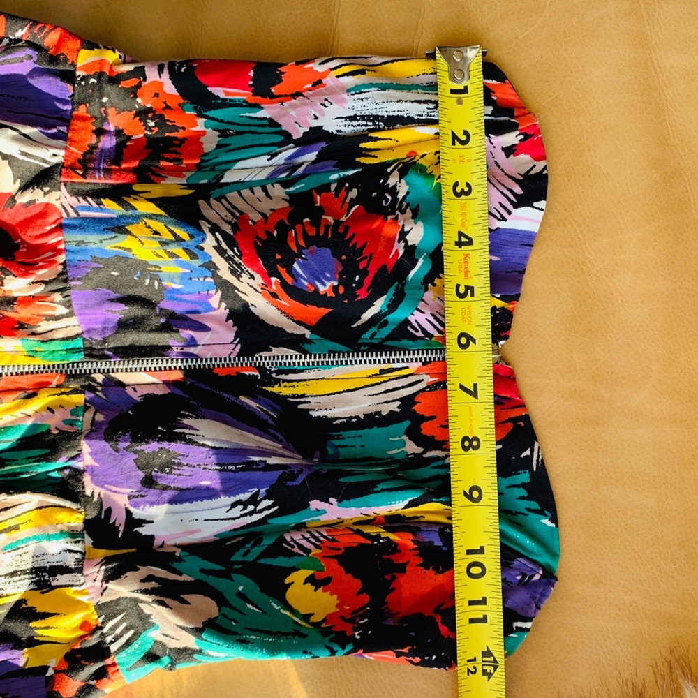 Minkpink Strapless Zip Front Patterned Dress Xs - image 3